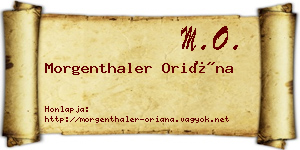 Morgenthaler Oriána névjegykártya